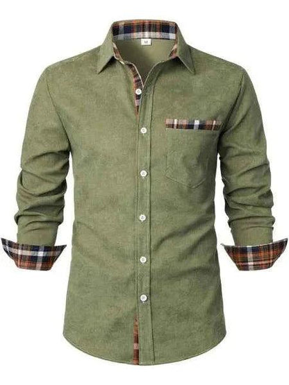 Herrenhemd mit Knopfleiste und langen Ärmeln-Shirts for men-Alpenkind