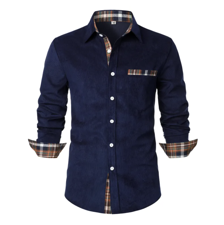 Herrenhemd mit Knopfleiste und langen Ärmeln-Shirts for men-Alpenkind