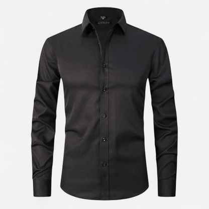 Herrenhemd mit langen Ärmeln, Kragen und durchgehender Knopfleiste-Alpenkind