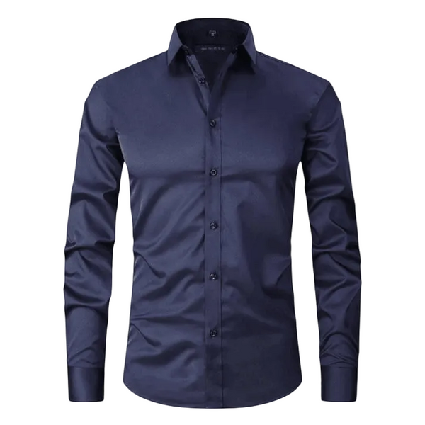 Herrenhemd mit langen Ärmeln, Kragen und durchgehender Knopfleiste-Shirts for men-Alpenkind