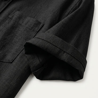 Herrenhemd mit Stehkragen und kurzen Ärmeln-Shirts for men-Alpenkind