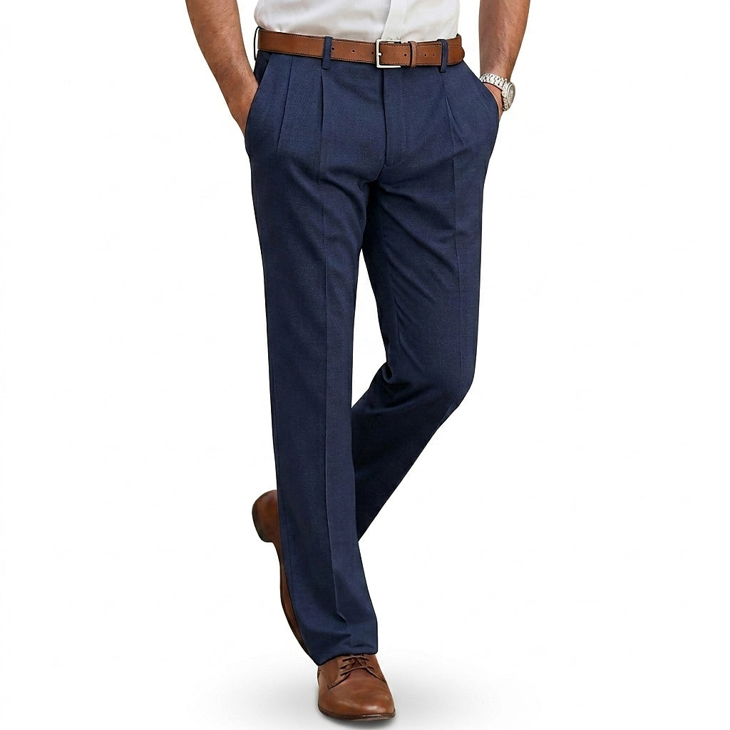 Herrenhose mit Bundfalten und geradem Bein-Pants for Men-Alpenkind