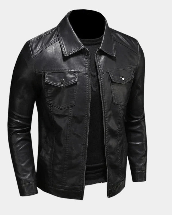 Herrenjacke aus Kunstmaterial mit Pattentaschen-Jackets for men-Alpenkind