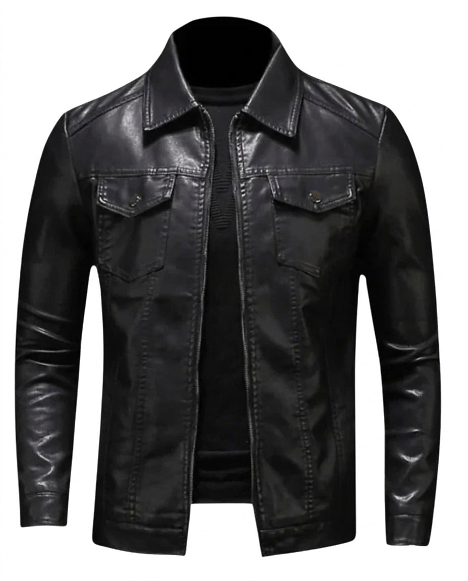 Herrenjacke aus Kunstmaterial mit Pattentaschen-Jackets for men-Alpenkind