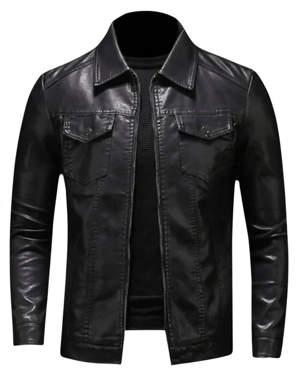 Herrenjacke aus Kunstmaterial mit Pattentaschen-Jackets for men-Alpenkind