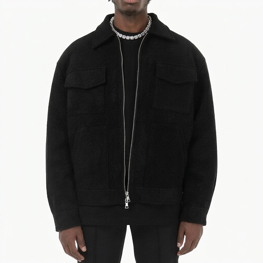 Herrenjacke mit Wildleder-Optik und Reißverschluss-Jackets for men-Alpenkind