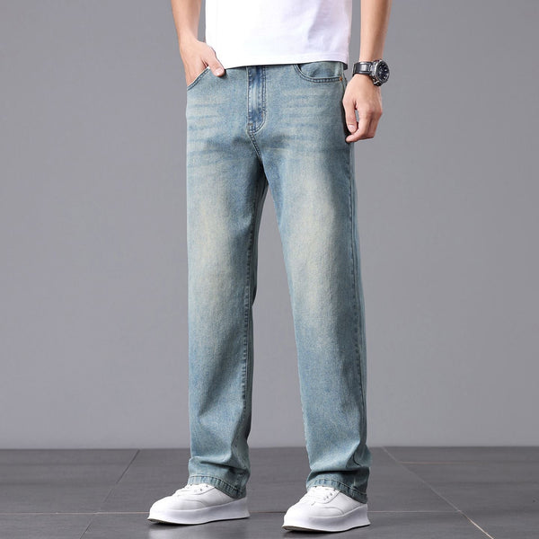 Herrenjeans mit geradem Bein und lockerer Passform-Pants for Men-Alpenkind