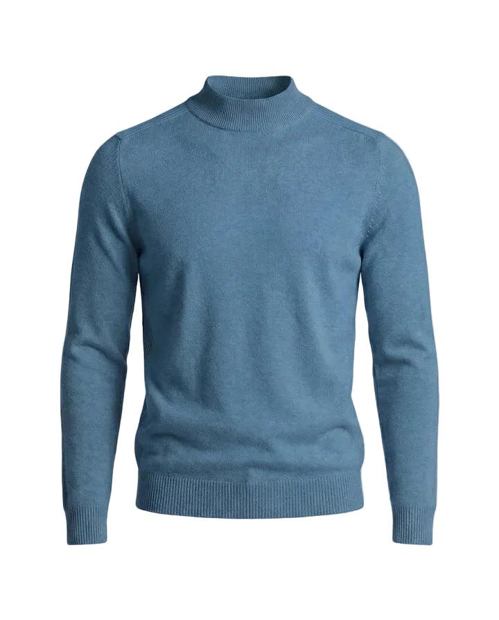 Herrenpullover mit langen Ärmeln, Stehkragen und gerader Form-Men Sweaters-Alpenkind