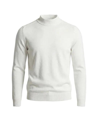 Herrenpullover mit langen Ärmeln, Stehkragen und gerader Form-Men Sweaters-Alpenkind