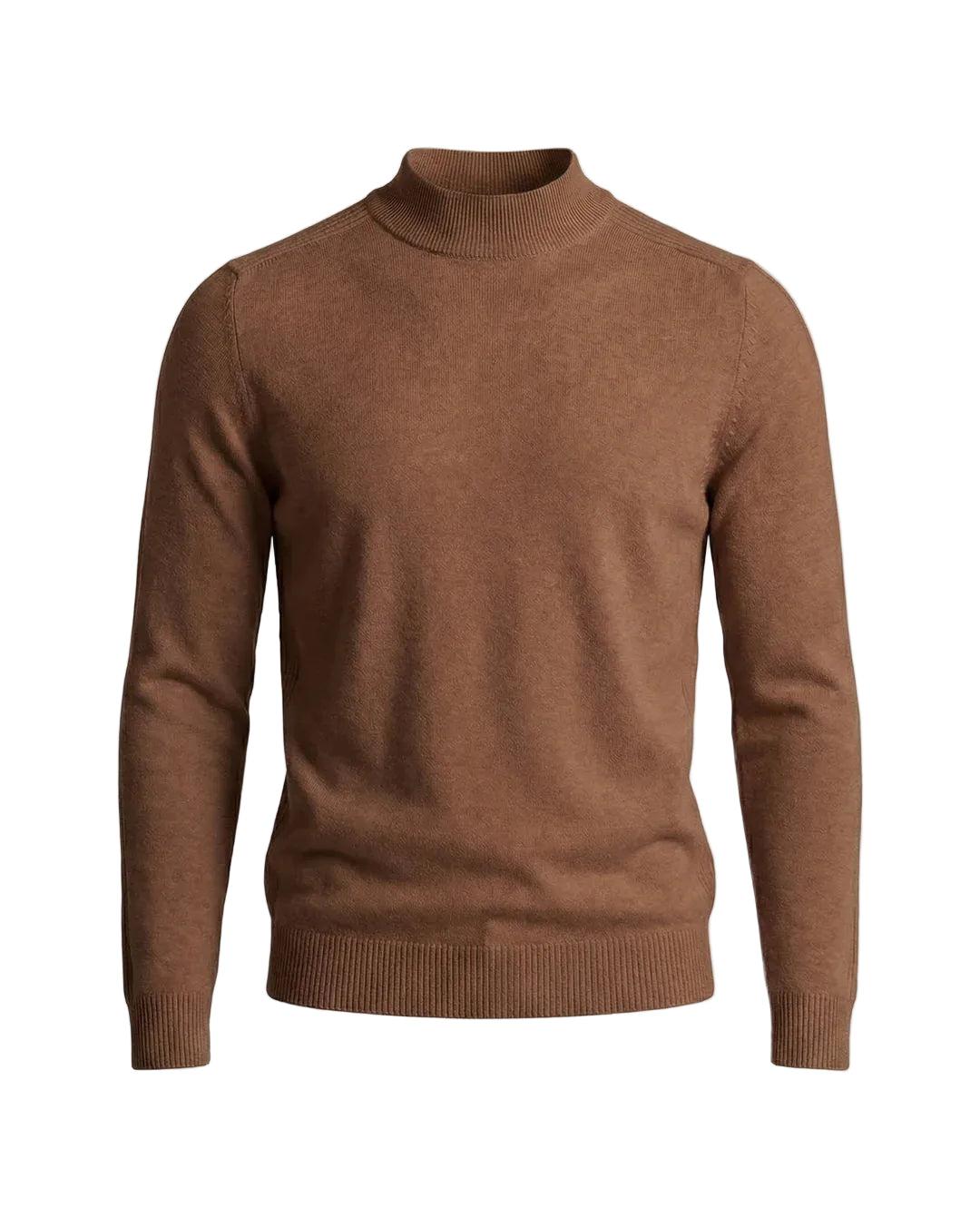 Herrenpullover mit langen Ärmeln, Stehkragen und gerader Form-Men Sweaters-Alpenkind