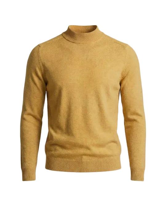 Herrenpullover mit langen Ärmeln, Stehkragen und gerader Form-Men Sweaters-Alpenkind