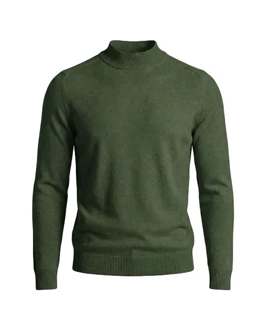 Herrenpullover mit langen Ärmeln, Stehkragen und gerader Form-Men Sweaters-Alpenkind