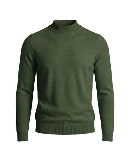 Herrenpullover mit langen Ärmeln, Stehkragen und gerader Form-Men Sweaters-Alpenkind