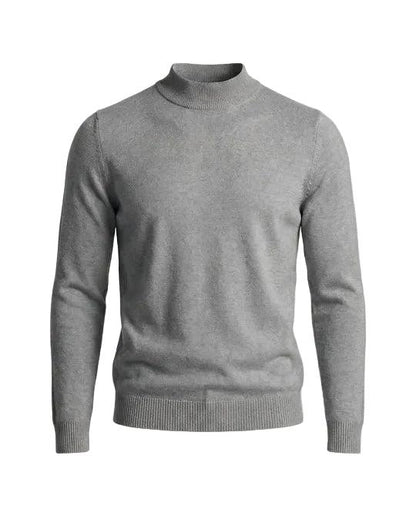Herrenpullover mit langen Ärmeln, Stehkragen und gerader Form-Men Sweaters-Alpenkind