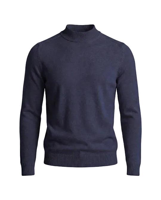 Herrenpullover mit langen Ärmeln, Stehkragen und gerader Form-Men Sweaters-Alpenkind
