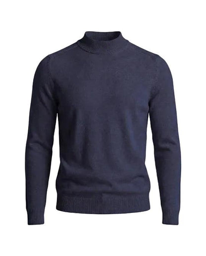 Herrenpullover mit langen Ärmeln, Stehkragen und gerader Form-Men Sweaters-Alpenkind