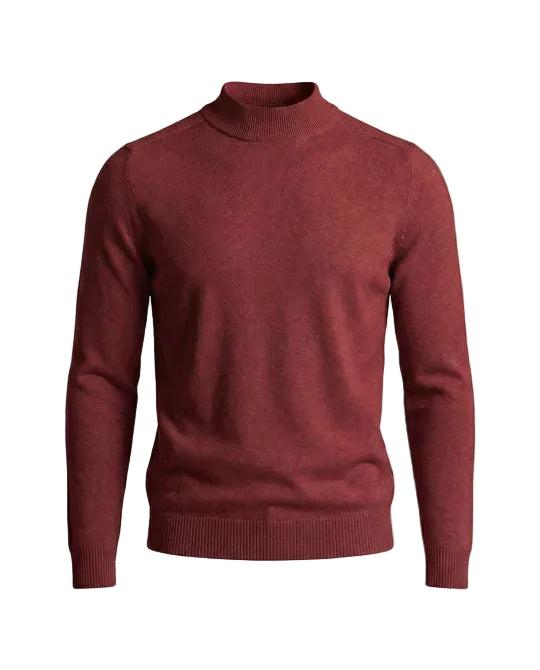 Herrenpullover mit langen Ärmeln, Stehkragen und gerader Form-Men Sweaters-Alpenkind