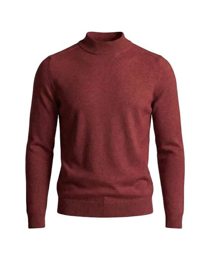 Herrenpullover mit langen Ärmeln, Stehkragen und gerader Form-Men Sweaters-Alpenkind