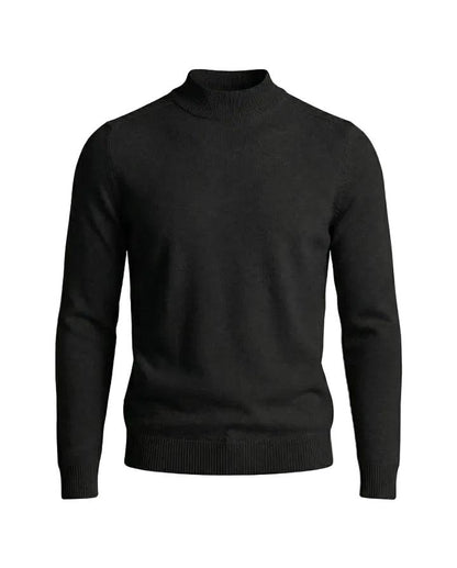 Herrenpullover mit langen Ärmeln, Stehkragen und gerader Form-Men Sweaters-Alpenkind