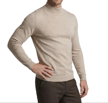 Herrenpullover mit langen Ärmeln, Stehkragen und gerader Form-Men Sweaters-Alpenkind