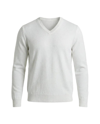 Herrenpullover mit langen Ärmeln, V-Ausschnitt und gerader Form-Men Sweaters-Alpenkind