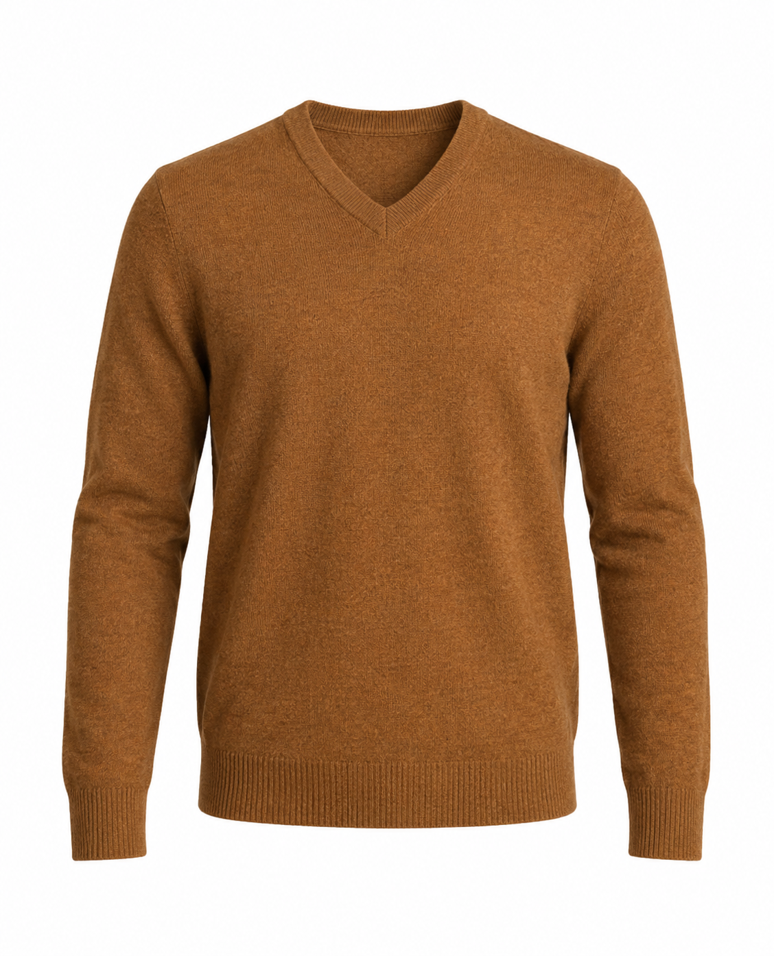 Herrenpullover mit langen Ärmeln, V-Ausschnitt und gerader Form-Men Sweaters-Alpenkind
