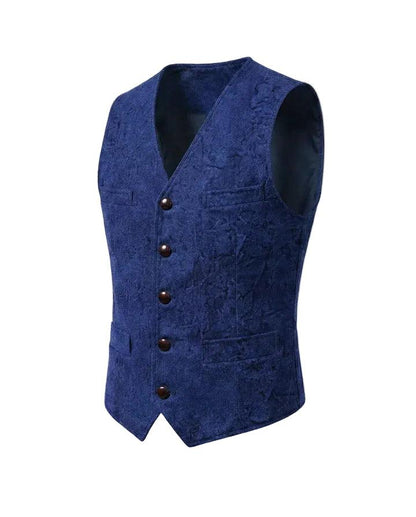 Herrenweste mit Knopfleiste, V-Ausschnitt und gerader Form-Alpenkind