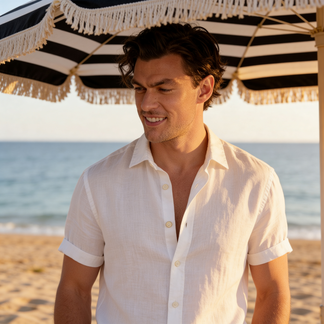 Kurzarm-Button-Down-Hemd für Herren-Shirts for men-Alpenkind