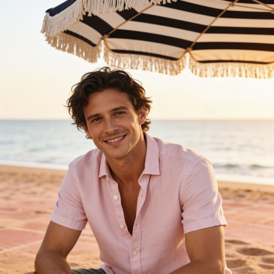 Kurzarm-Button-Down-Hemd für Herren-Shirts for men-Alpenkind