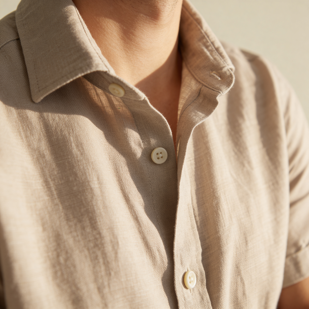Kurzarm-Button-Down-Hemd für Herren-Shirts for men-Alpenkind