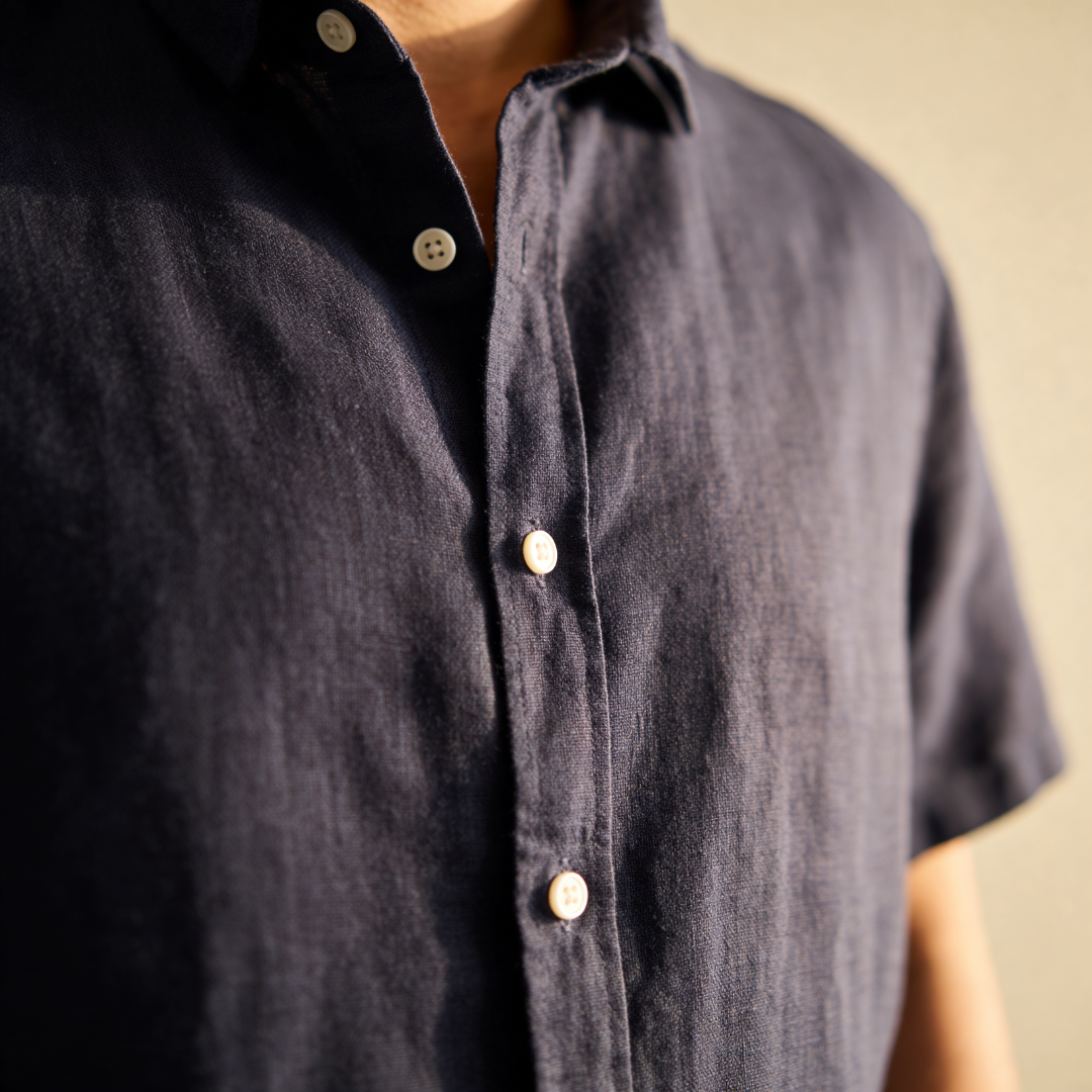 Kurzarm-Button-Down-Hemd für Herren-Shirts for men-Alpenkind