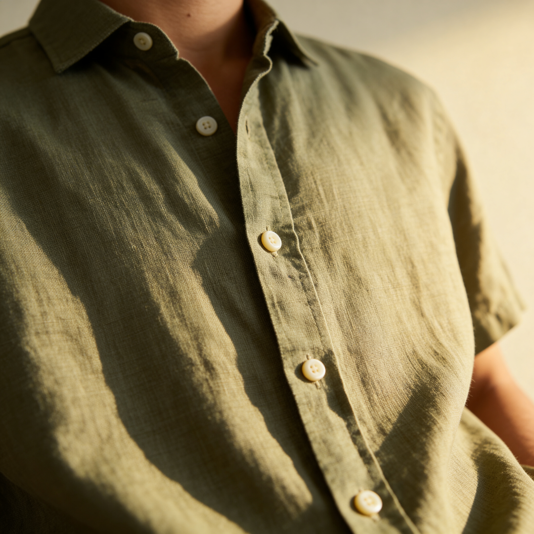 Kurzarm-Button-Down-Hemd für Herren-Shirts for men-Alpenkind