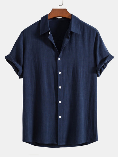 Kurzarm-Button-Down-Hemd für Herren-Shirts for men-Alpenkind