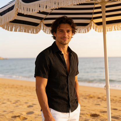 Kurzarm-Button-Down-Hemd für Herren-Shirts for men-Alpenkind