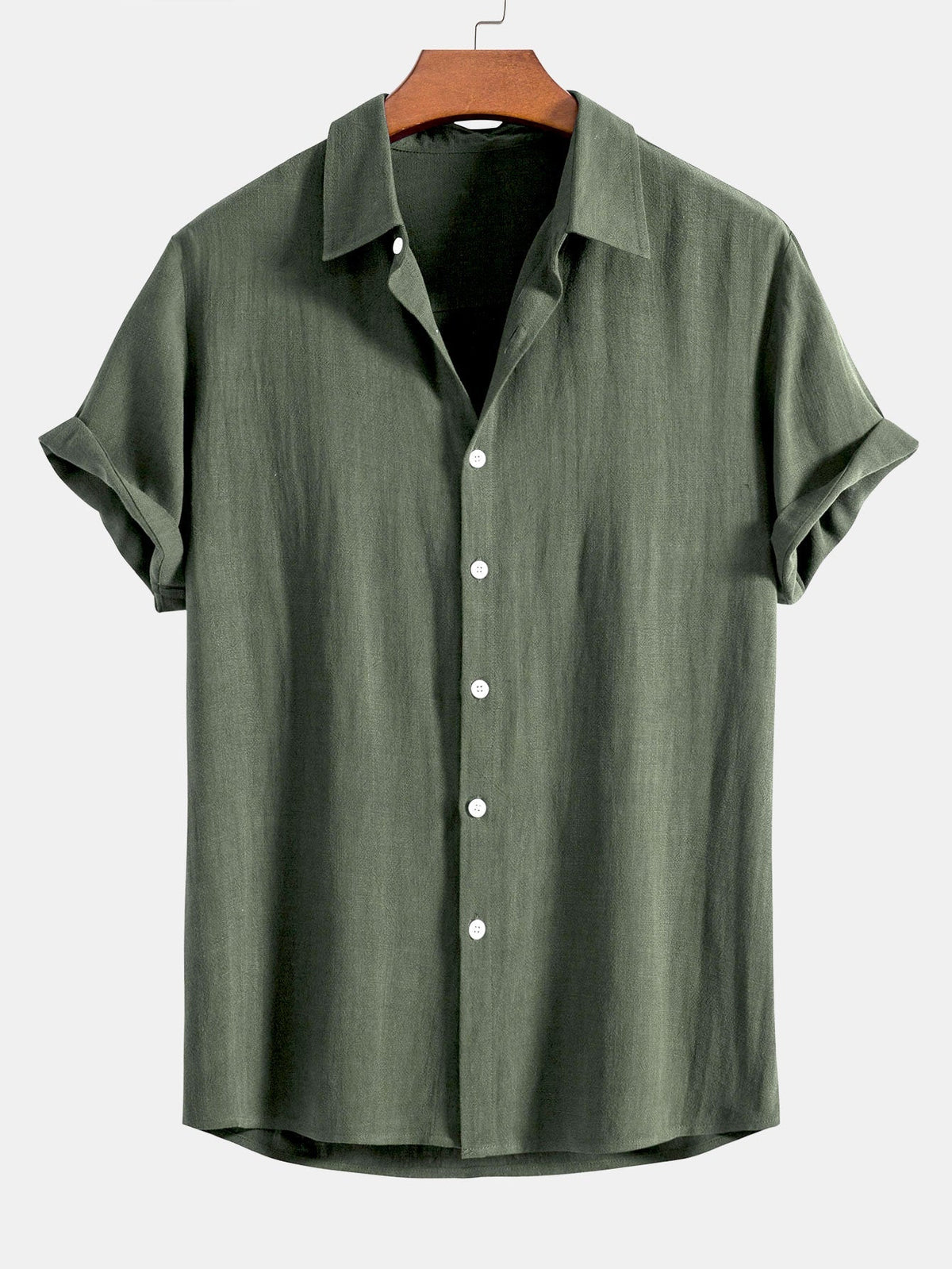 Kurzarm-Button-Down-Hemd für Herren-Shirts for men-Alpenkind
