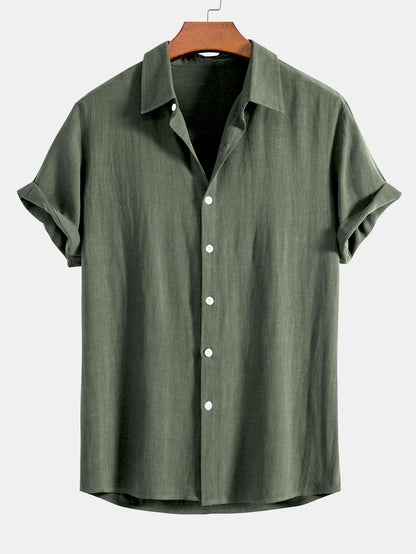Kurzarm-Button-Down-Hemd für Herren-Shirts for men-Alpenkind