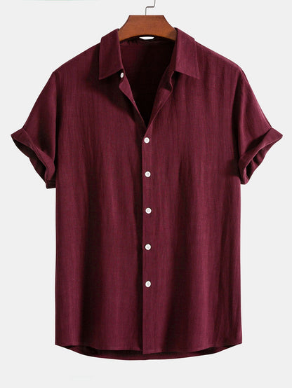 Kurzarm-Button-Down-Hemd für Herren-Shirts for men-Alpenkind