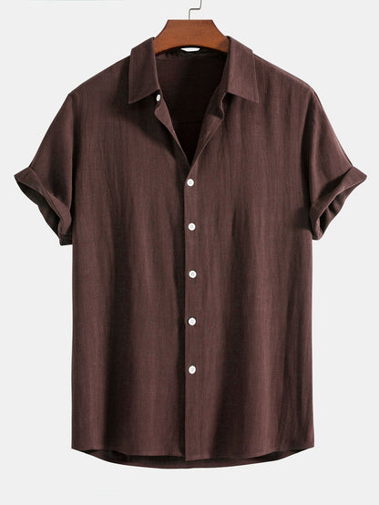 Kurzarm-Button-Down-Hemd für Herren-Shirts for men-Alpenkind