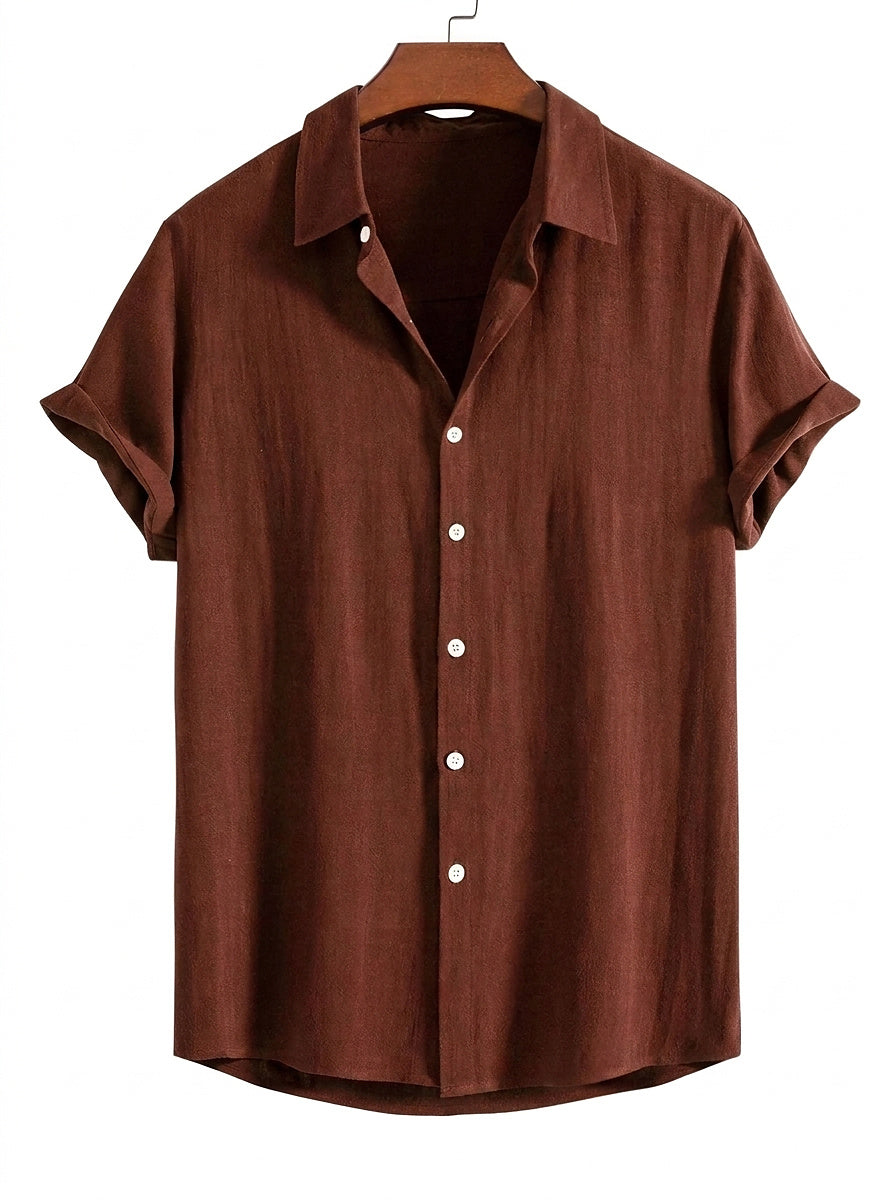 Kurzarm-Button-Down-Hemd für Herren-Shirts for men-Alpenkind