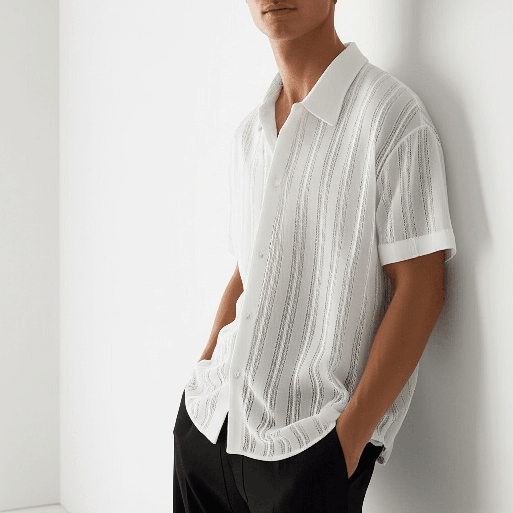 Kurzarm-Hemd mit Knopfleiste für Herren-Shirts for men-Alpenkind