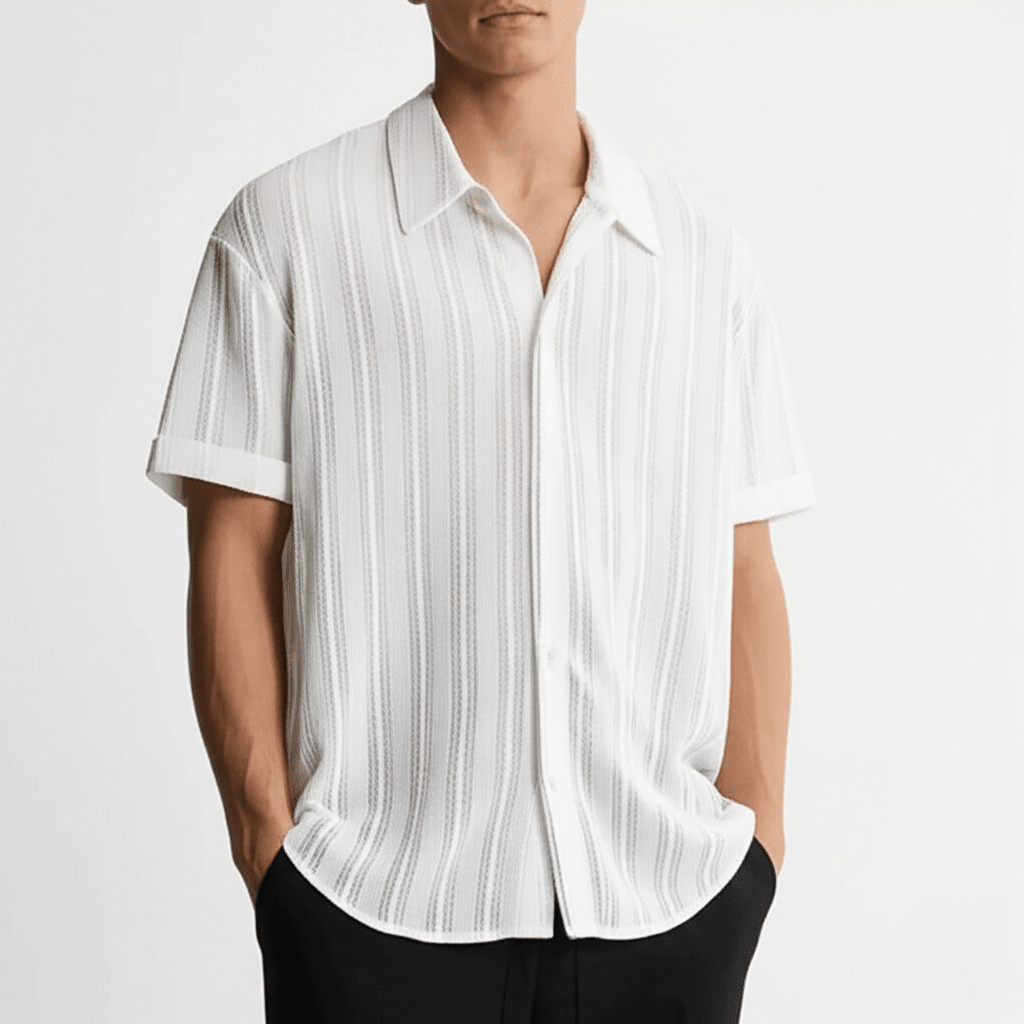 Kurzarm-Hemd mit Knopfleiste für Herren-Shirts for men-Alpenkind