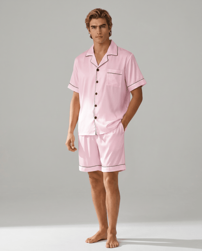 Kurzärmeliges Herren-Pyjama-Set mit Knopfleiste-Sets for Men-Alpenkind