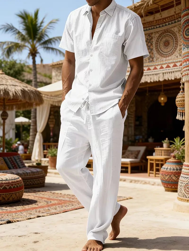 Kurzarmhemd und Hose mit weitem Bein für Herren-Sets for Men-Alpenkind