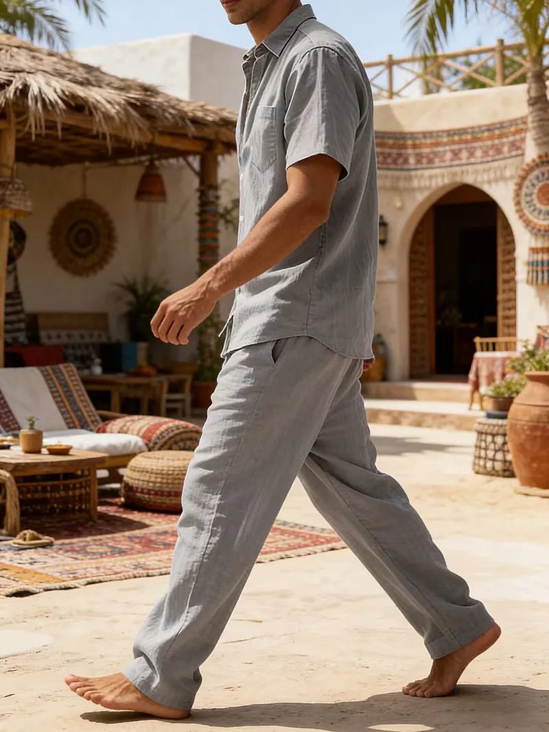 Kurzarmhemd und Hose mit weitem Bein für Herren-Sets for Men-Alpenkind