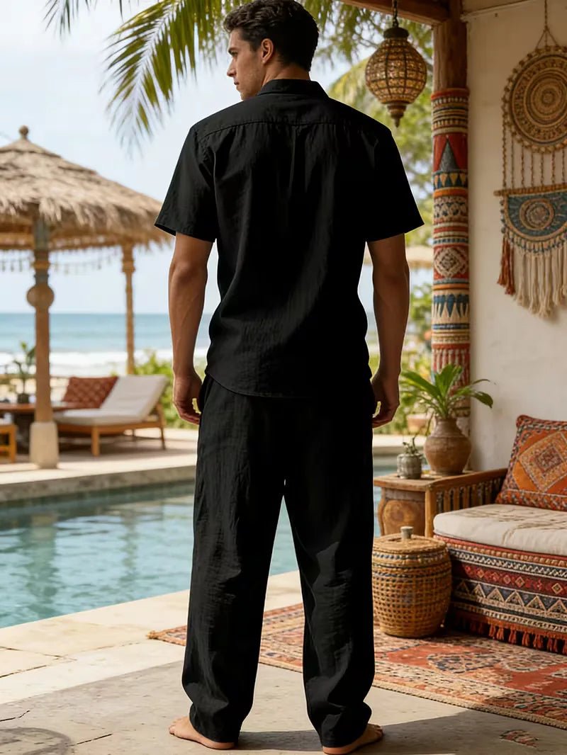 Kurzarmhemd und Hose mit weitem Bein für Herren-Sets for Men-Alpenkind
