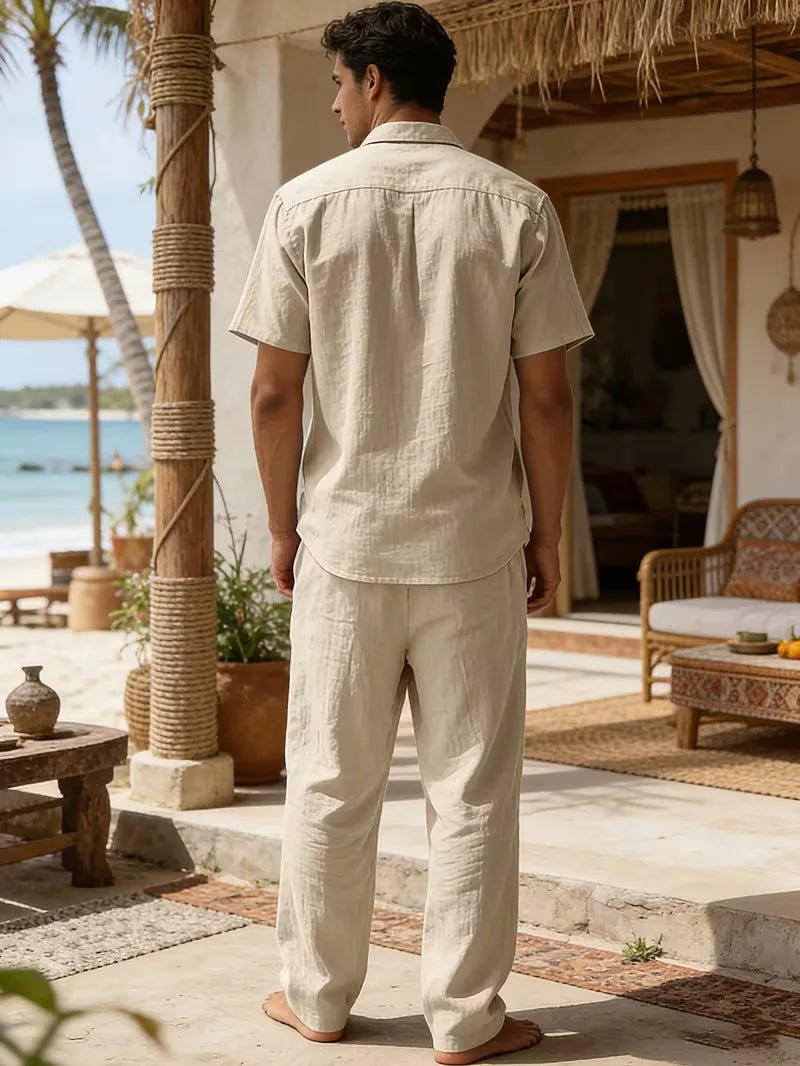 Kurzarmhemd und Hose mit weitem Bein für Herren-Sets for Men-Alpenkind