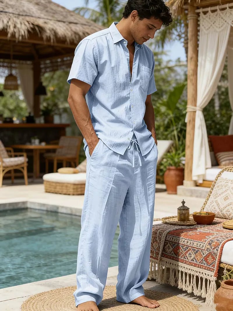 Kurzarmhemd und Hose mit weitem Bein für Herren-Sets for Men-Alpenkind