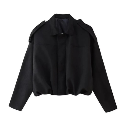 Kurze Damen-Bomberjacke mit Schulterklappen-Jacket for women-Alpenkind