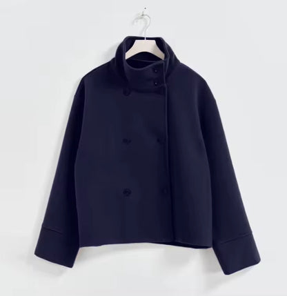 Kurze Damenjacke mit Stehkragen und Knopfleiste-Jacket for women-Alpenkind