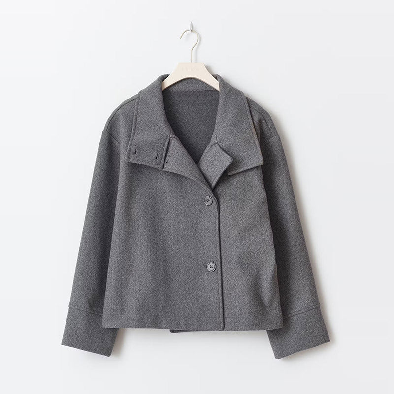 Kurze Damenjacke mit Stehkragen und Knopfleiste-Jacket for women-Alpenkind